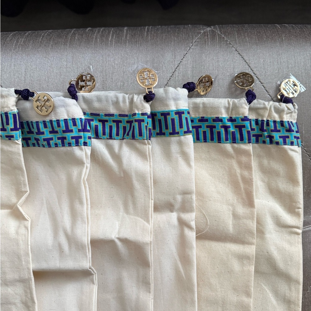 Tory Burch Cream and Purple Accent Pouches
